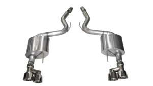 Ford Mustang Performance Exhaust - Rear - CORSA Performance - Sport Axle Back + Quad Tips - Polished - `15-`17